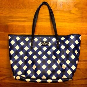 Blue, White and Black Kate Spade Tote Bag